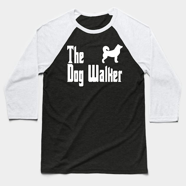 dog walker Baseball T-Shirt by Magic Arts